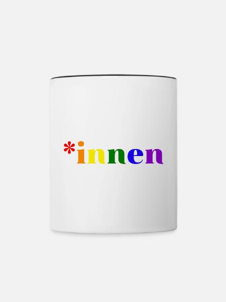 *innen Gendern - Tasse zweifarbig - Weiß/Schwarz