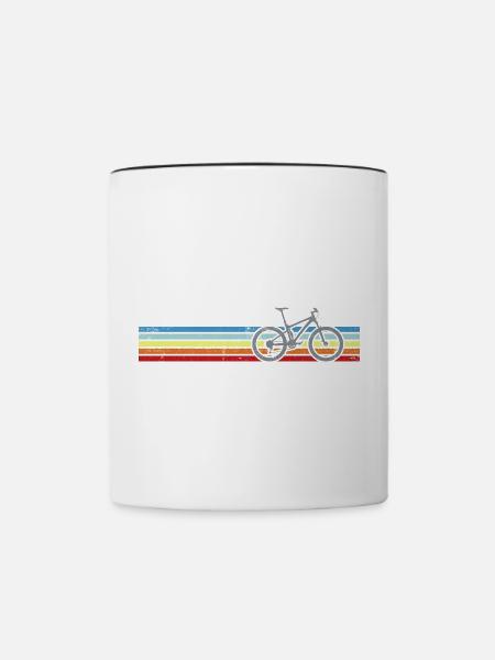 Rainbow Stripes Fahrrad - Tasse zweifarbig - Weiß/Schwarz