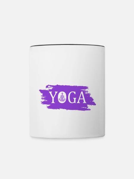 Yoga Namaste - Tasse zweifarbig - Weiß/Schwarz