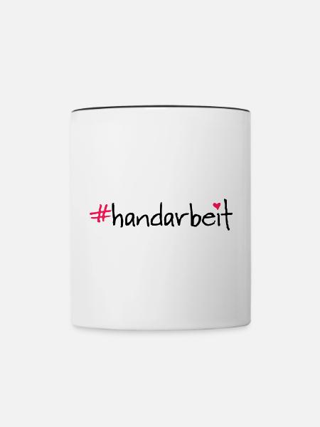 #handarbeit - Tasse zweifarbig - Weiß/Schwarz