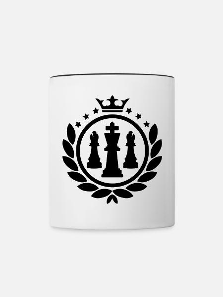 Lorbeerkranz (Schach) - Tasse zweifarbig - Weiß/Schwarz