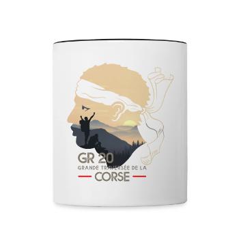 Randonnée corse GR20 GR 20 cadeau randonneurs trek - Mug contrasté - blanc/noir - Devant