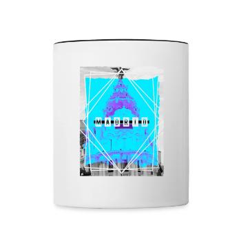 Madrid Spain City Skyline Home Love Holidays - Contrasting Mug - white/black - Front