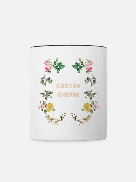 Garten Chefin Blumen Design - Tasse zweifarbig - Weiß/Schwarz