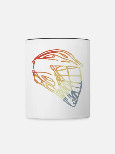 Lacrosse Helm Retro Stil - Tasse zweifarbig - Weiß/Schwarz