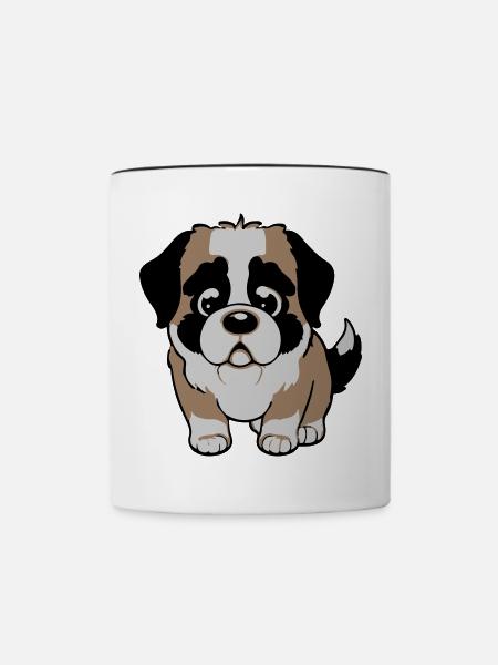 bernhardiner hund - Tasse zweifarbig - Weiß/Schwarz