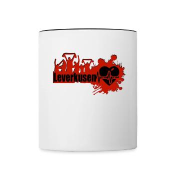 Leverkusen Fan - Tasse zweifarbig - Weiß/Schwarz - Vorne