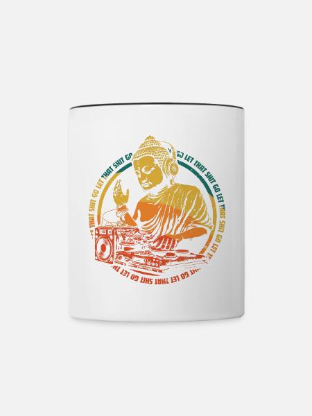 Buddha DJ - Tasse zweifarbig - Weiß/Schwarz