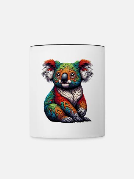 Koala - Tasse zweifarbig - Weiß/Schwarz