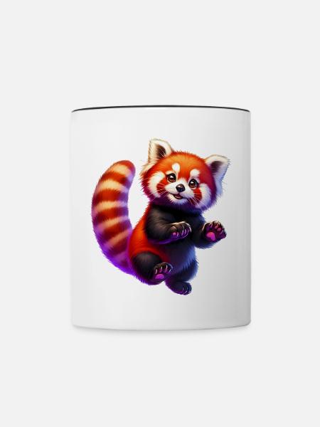 Kleiner Panda - Tasse zweifarbig - Weiß/Schwarz