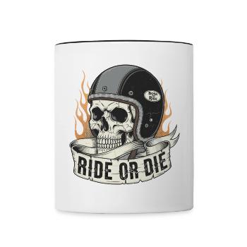 Ride or Die - Tasse zweifarbig - Weiß/Schwarz - Vorne