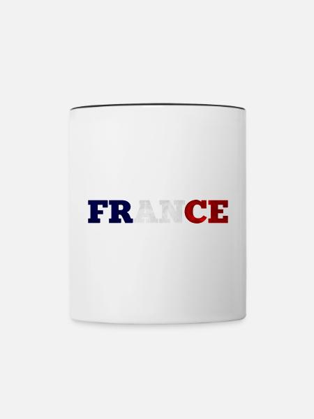 Frankreich - Tasse zweifarbig - Weiß/Schwarz