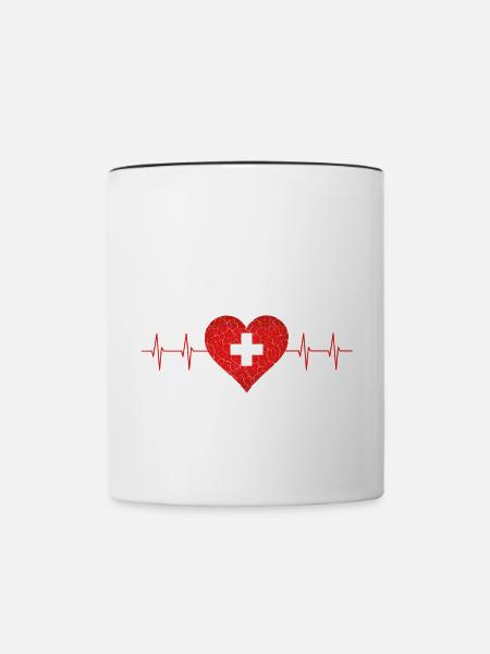 Schweiz - Tasse zweifarbig - Weiß/Schwarz