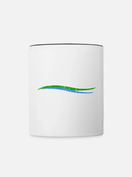 Wellen | Wave | Land Fluss - Tasse zweifarbig - Weiß/Schwarz