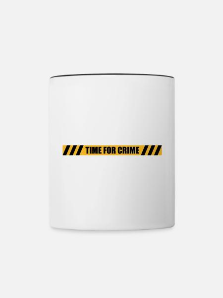 Time for Crime - Tasse zweifarbig - Weiß/Schwarz