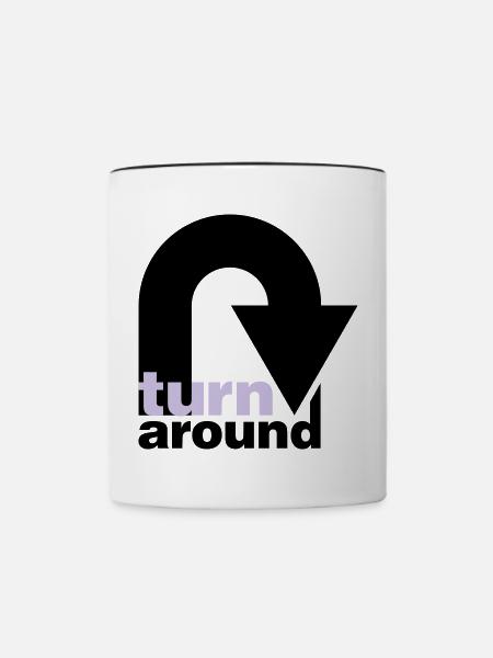 turn around - Tasse zweifarbig - Weiß/Schwarz