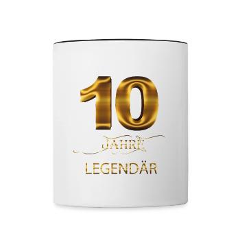 10 Jahre Legendär - Tasse zweifarbig - Weiß/Schwarz - Vorne