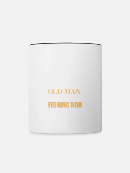 Never underestimate an old man with a fishing rod - Tasse zweifarbig - Weiß/Schwarz