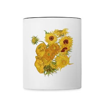 Vincent van Gogh Sonnenblumen Art history Shirt - Tasse zweifarbig - Weiß/Schwarz - Vorne