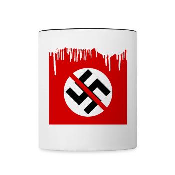No Swastika Symbol - Contrasting Mug - white/black - Front