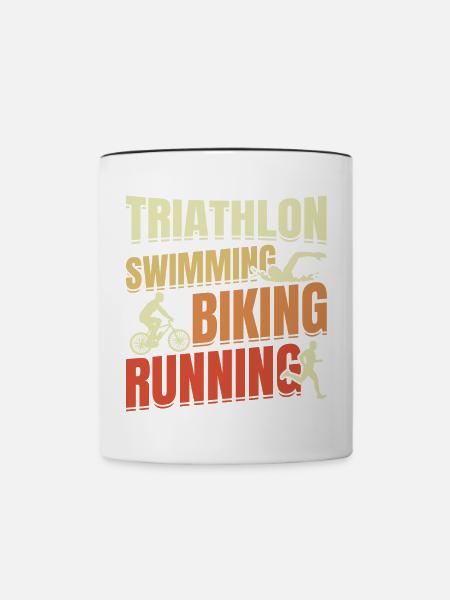 Triathlon Wiederholen - Tasse zweifarbig - Weiß/Schwarz