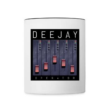 Conception du Fader de l’opérateur Deejay - Mug contrasté - blanc/noir - Devant