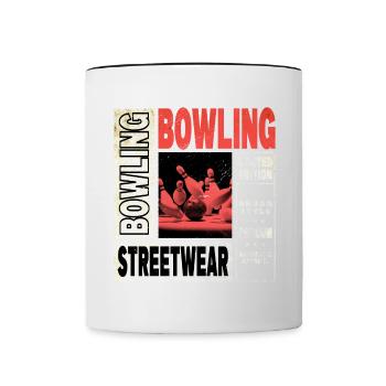 Bowling Bowling Bowling Ball Pins Bowling Players - Contrasting Mug - white/black - Front