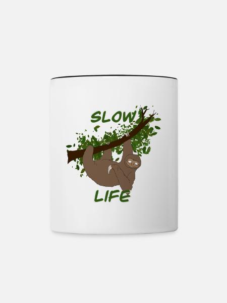 faul - Tasse zweifarbig - Weiß/Schwarz