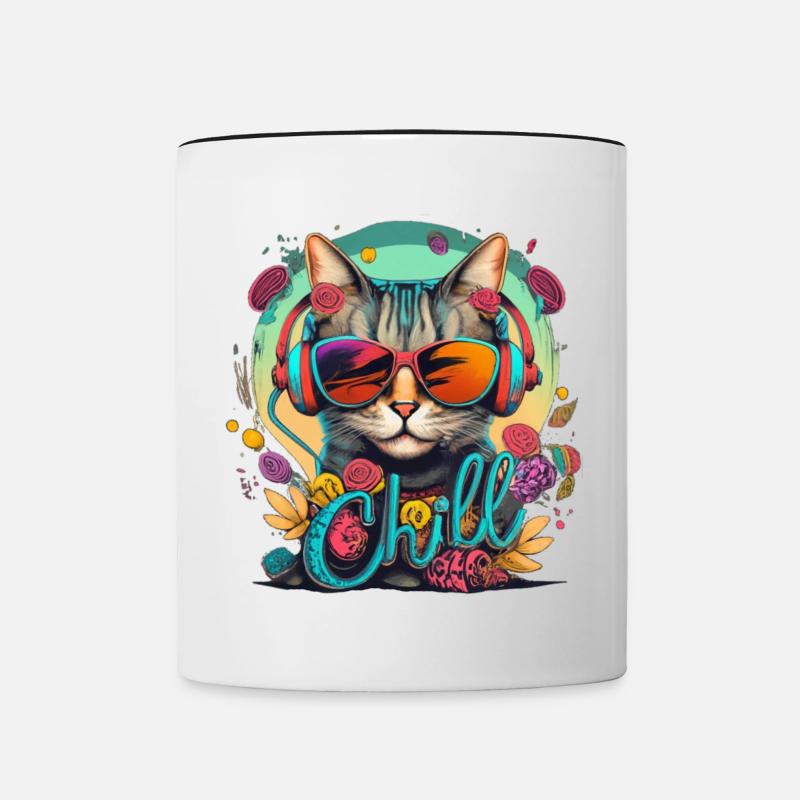Chat réfrigéré - Mug contrasté - blanc/noir