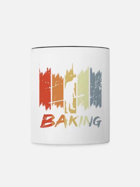 Retro Backen - Tasse zweifarbig - Weiß/Schwarz