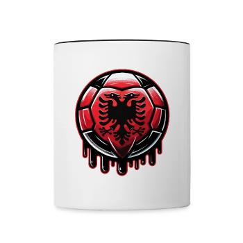 Albanien EM 2024: Stolzes Fußball-Design für Fans - Tasse zweifarbig - Weiß/Schwarz - Vorne