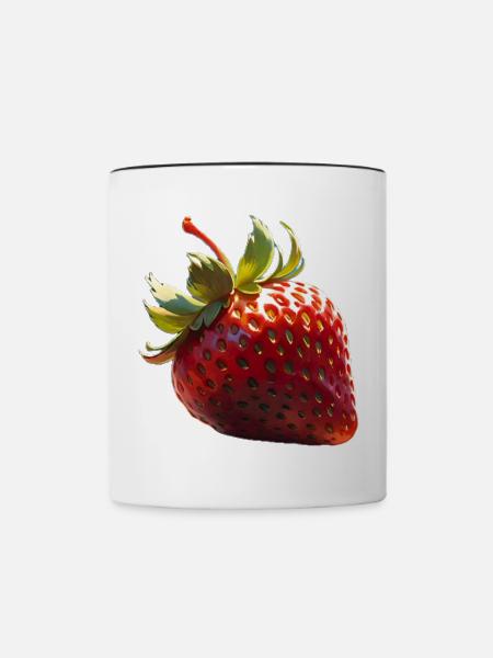 ich Liebe Erdbeeren - Tasse zweifarbig - Weiß/Schwarz