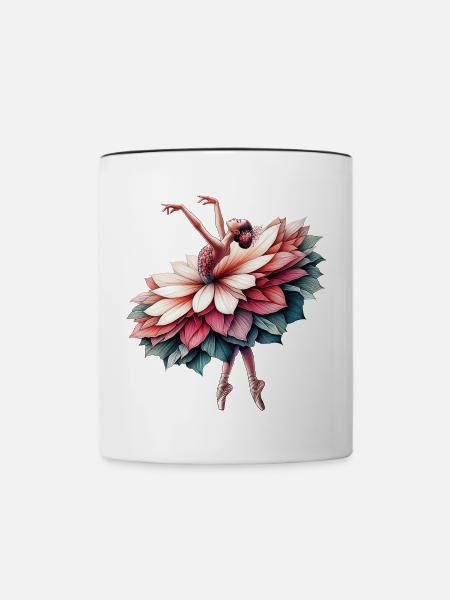 Balletttänzerin mit Tutu - Tasse zweifarbig - Weiß/Schwarz