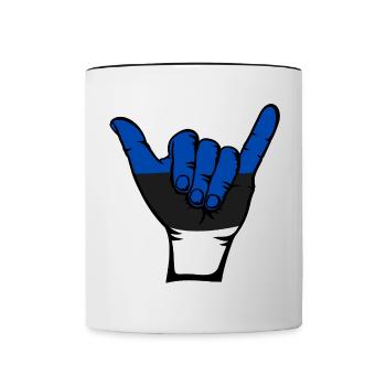 Estland Flagge Surfing Symbol - Tasse zweifarbig - Weiß/Schwarz - Vorne