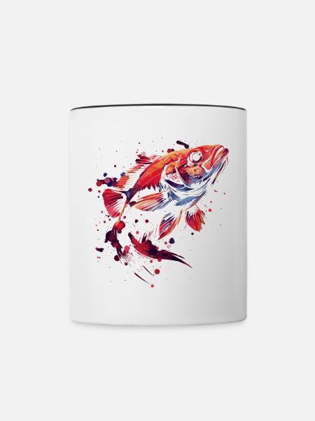 Fisch - Tasse zweifarbig - Weiß/Schwarz