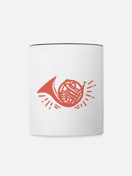 Waldhorn - Tasse zweifarbig - Weiß/Schwarz