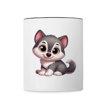 wolf 11 - Mug contrasté - blanc/noir - Devant