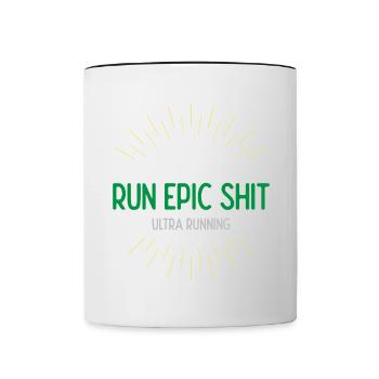 Run Epic Shit - Ultra Running - Mug contrasté - blanc/noir - Devant