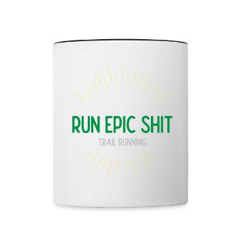 Run Epic Shit - Trail Running - Mug contrasté - blanc/noir - Devant
