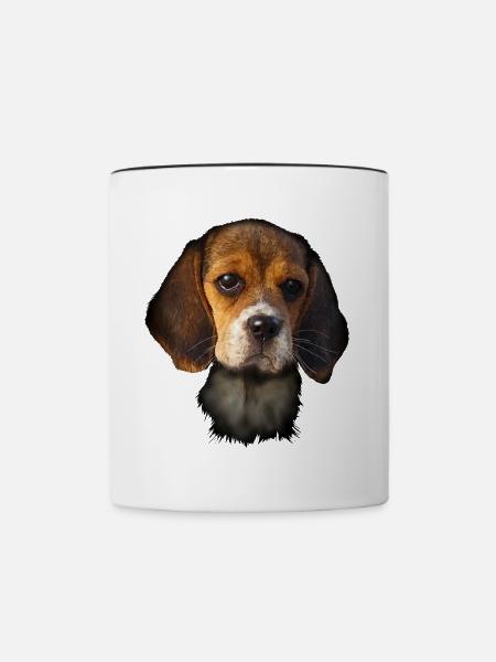 Beagle - Tasse zweifarbig - Weiß/Schwarz