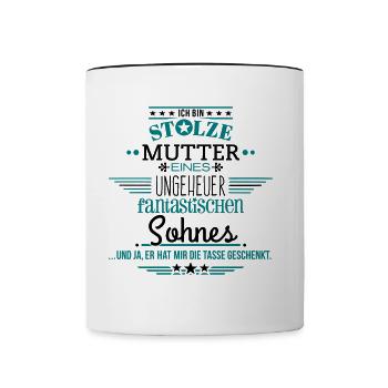 Fantastischer Sohn - Mutter - Tasse - Tasse zweifarbig - Weiß/Schwarz - Vorne