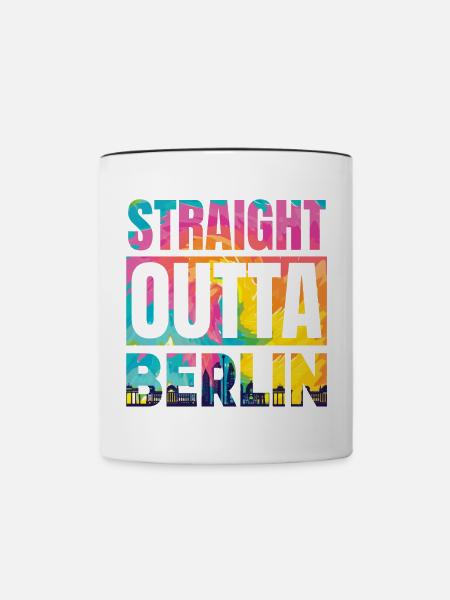 Direkt aus Berlin - Tasse zweifarbig - Weiß/Schwarz