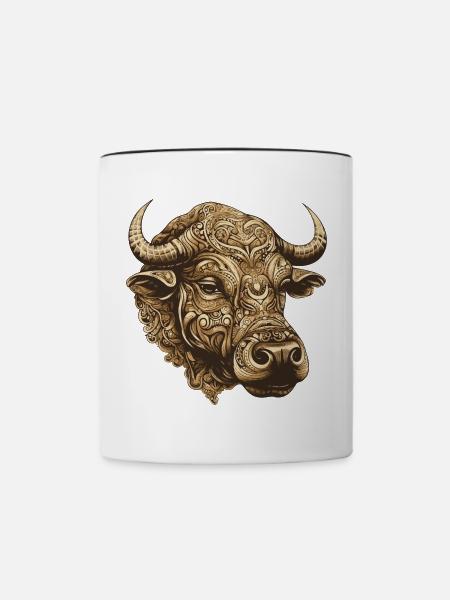 Bulle Portrait Taurus - Tasse zweifarbig - Weiß/Schwarz