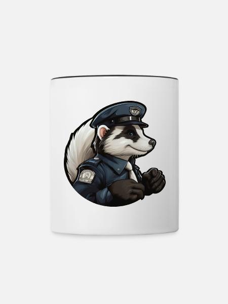 Stinktier Polizei - Tasse zweifarbig - Weiß/Schwarz