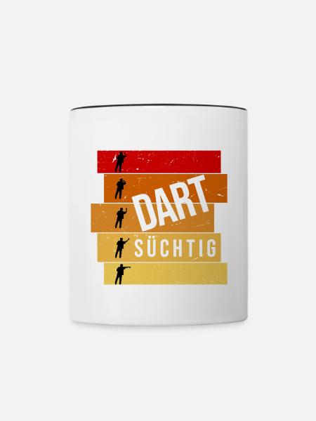 Dart süchtig - Tasse zweifarbig - Weiß/Schwarz