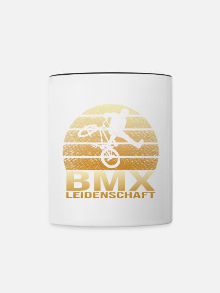 BMX Leidenschaft - Tasse zweifarbig - Weiß/Schwarz