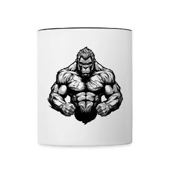 Gorilla Beast Musculation Muscles - Mug contrasté - blanc/noir - Devant