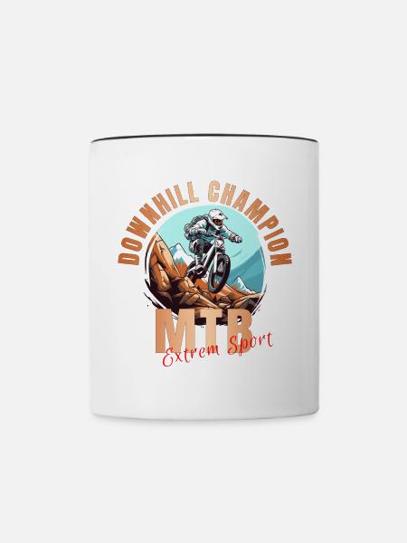 Downhill Champion - Tasse zweifarbig - Weiß/Schwarz
