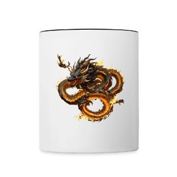 Chinesischer Drache - Tasse zweifarbig - Weiß/Schwarz - Vorne