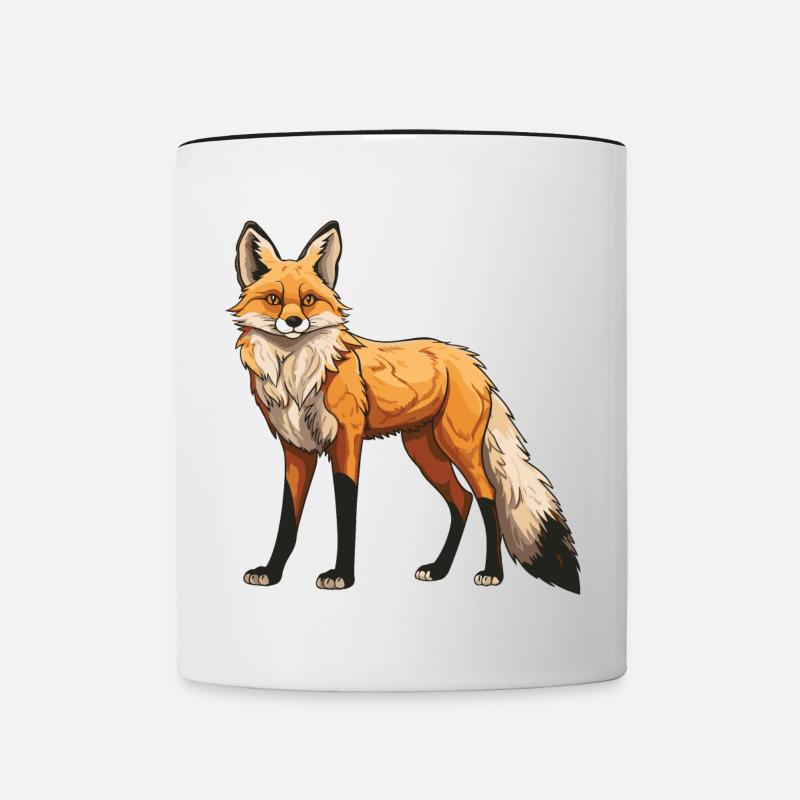 Fuchs Tier - Tasse zweifarbig - Weiß/Schwarz